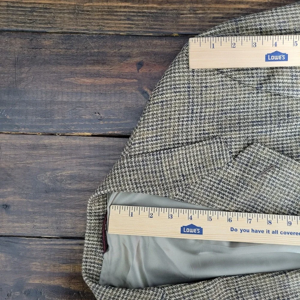 VTG‎ Hart Schaffner Marx Men's Sport Coat Blazer Two Button Houndstooth Silk 42R
